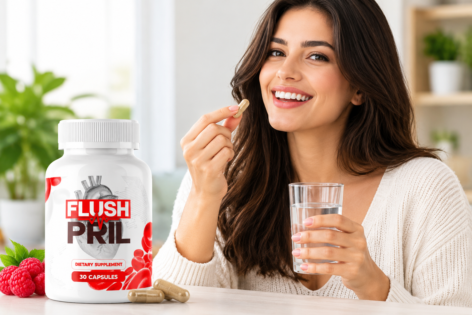 FlushPril™ bottle of 30 capsules — promotional image